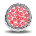 4" Dual Revolution Red Stop, Turn & Tail to Green Auxiliary LED Light w/ Flange Mount