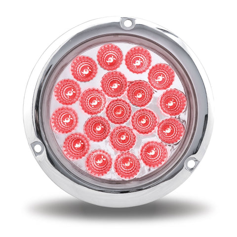 4" Dual Revolution Red Stop, Turn & Tail to White Back-Up LED Light w/ Flange Mount