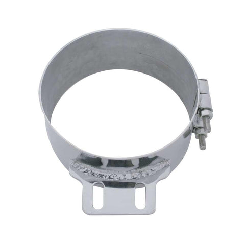 8" Stainless Butt Joint Exhaust Clamp - Straight Bracket