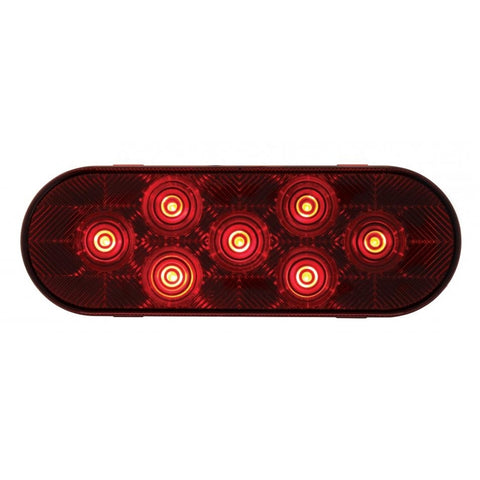 7 LED Oval Stop, Turn & Tail Light - Red LED/Red Lens