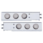 2 1/2 " Bolt Pattern Stainless Steel  Spring Loaded Light Bar w/ Six 4" Light Cutouts ( PAIR )