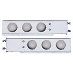 3 3/4" Bolt Pattern Stainless Steel Spring Loaded Light Bar w/ Six 4" Light Cutouts ( PAIR )